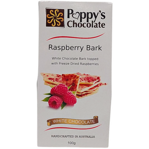 Raspberry and White Chocolate Bark 100g
