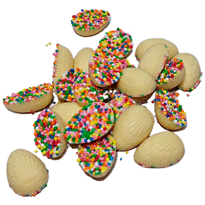 White Chocolate Mini Half Sprinkle Easter Eggs 24 Pack